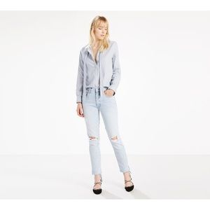 New Levi’s 501 high rise skinny tapered leg Selvedge jeans Size 25